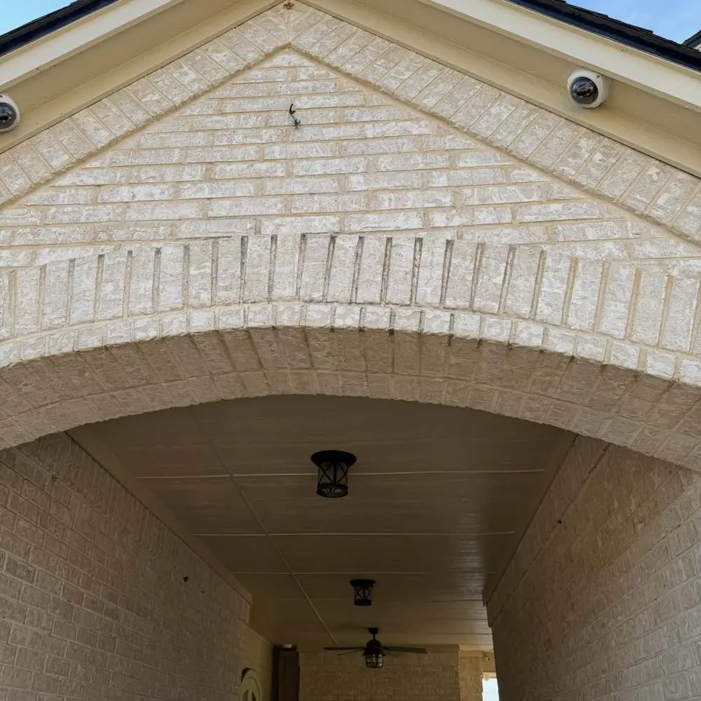 Brick front porch and columns cleaned