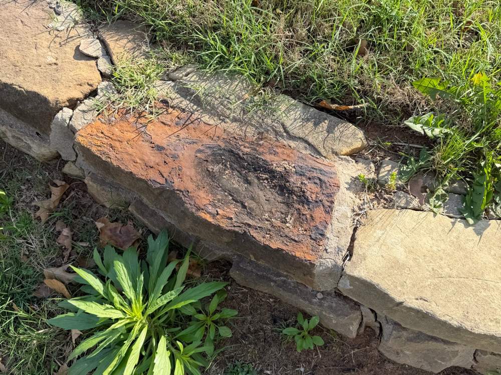 Algae and mildew removed from a stone wall